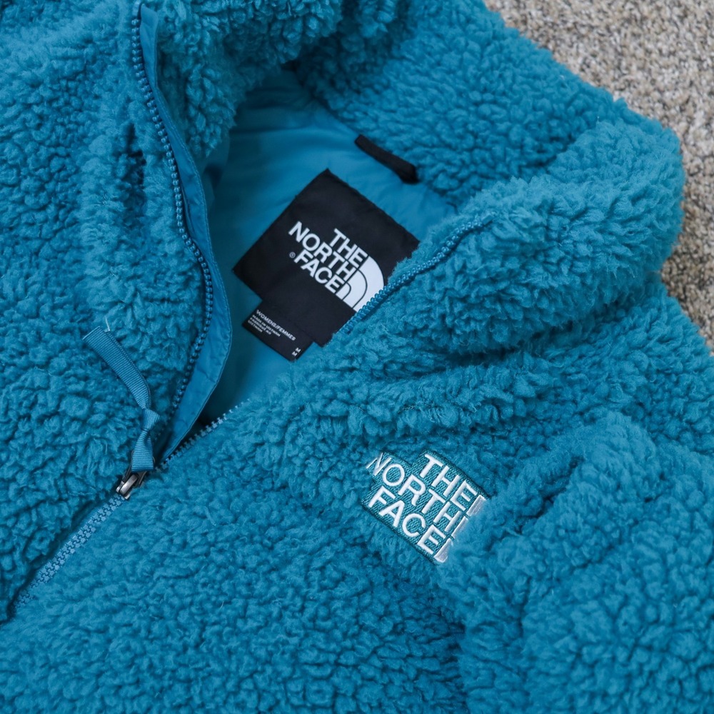 The North Face Sherpa Nuptse Jacket Womens Medium Teal Blue Down Puffer NF0A7WSK - Picture 4 of 16
